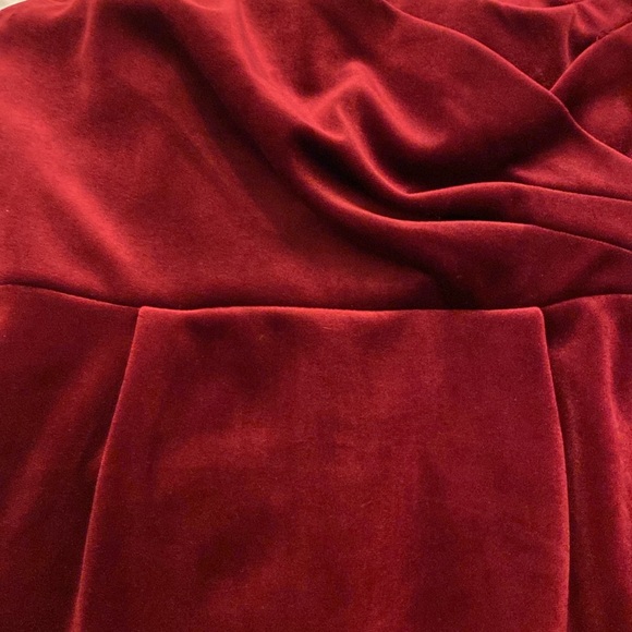 EXPRESS New Velvet Sweetheart Neckline Strapless Midi Sheath Dress in Ruby 1869 - Picture 7 of 7